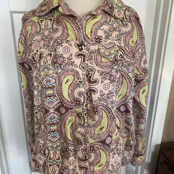 Kenneth Too One-of-a/kind floral hand sewn leaf pattern macrame design jacket L - Picture 3 of 5